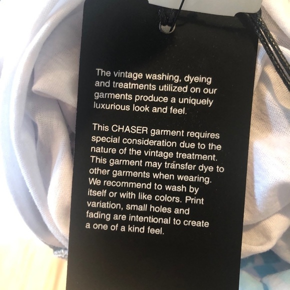 Chaser Take me to Montauk white tank low back t shirt size small - Picture 7 of 8